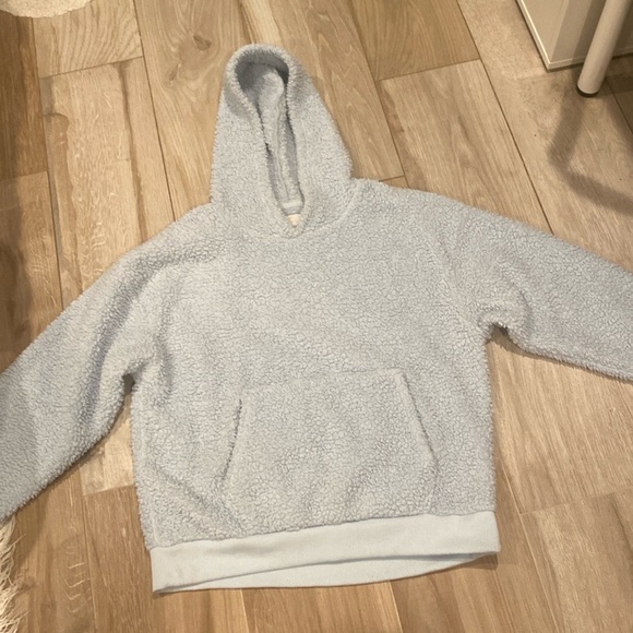 American Eagle Sweater Womens Sherpa Teddy Hoodie Pullover - Picture 2 of 6